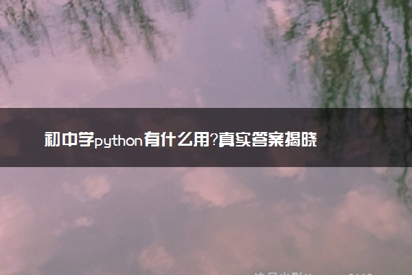 初中学python有什么用？真实答案揭晓