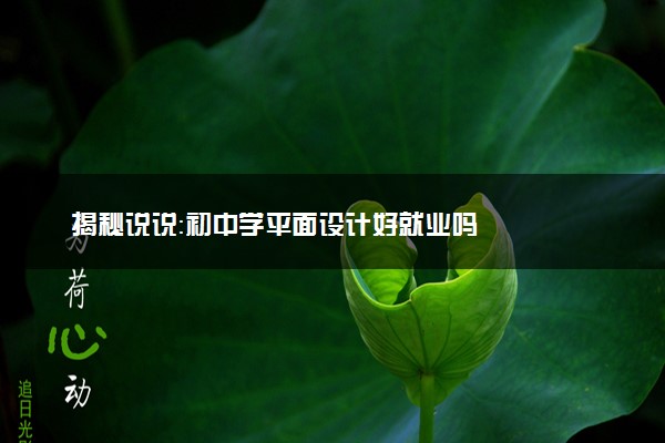 揭秘说说：初中学平面设计好就业吗