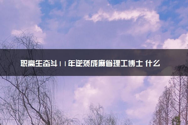 职高生奋斗11年逆袭成麻省理工博士 什么情况