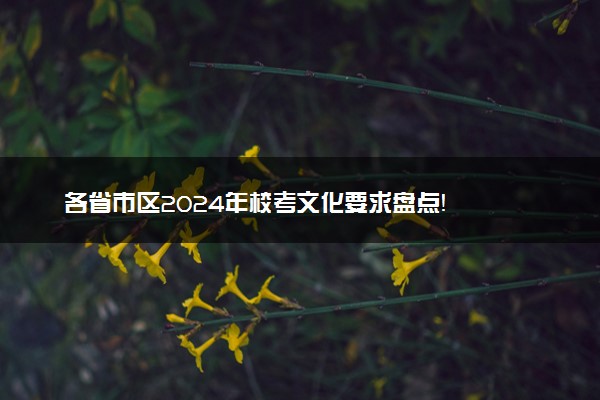 各省市区2024年校考文化要求盘点！