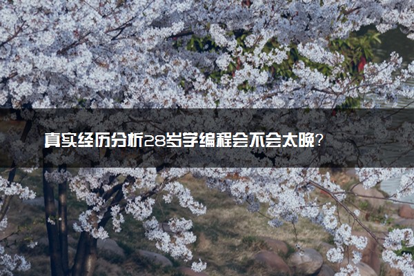 真实经历分析28岁学编程会不会太晚？