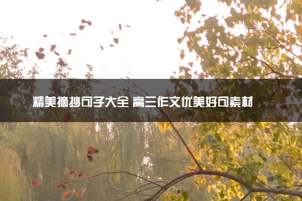 精美摘抄句子大全 高三作文优美好句素材