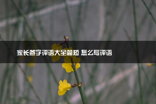 家长签字评语大全简短 怎么写评语