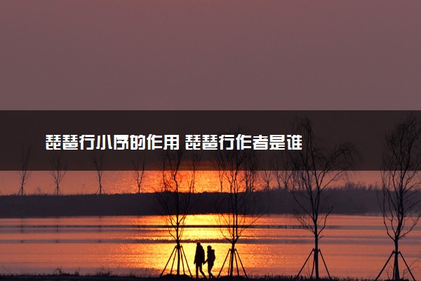 琵琶行小序的作用 琵琶行作者是谁