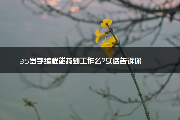 35岁学编程能找到工作么？实话告诉你