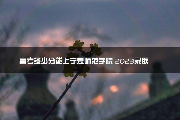 高考多少分能上宁夏师范学院 2023录取分数线是多少