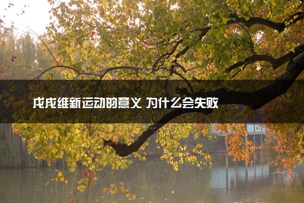戊戌维新运动的意义 为什么会失败