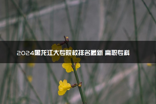 2024黑龙江大专院校排名最新 高职专科大学排行榜【校友会】