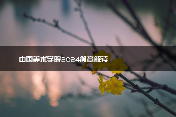 中国美术学院2024简章解读