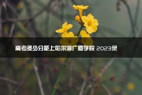 高考多少分能上哈尔滨广厦学院 2023录取分数线是多少