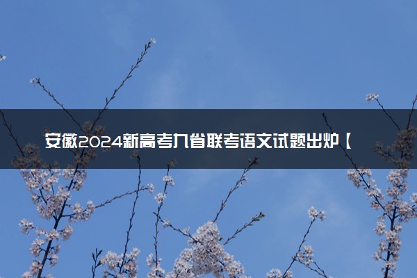 安徽2024新高考九省联考语文试题出炉【最新】