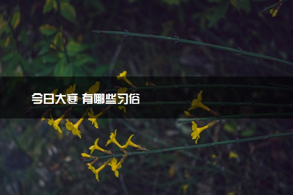 今日大寒 有哪些习俗