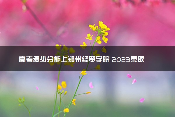 高考多少分能上郑州经贸学院 2023录取分数线是多少