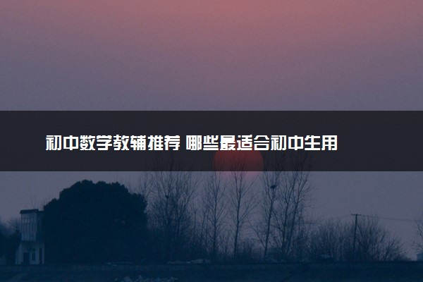初中数学教辅推荐 哪些最适合初中生用