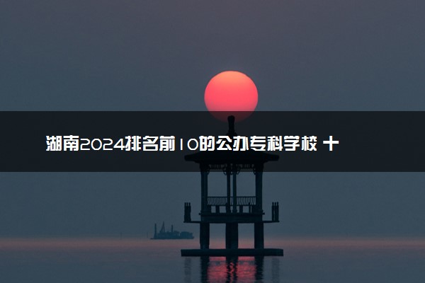 湖南2024排名前10的公办专科学校 十大高职专科院校排行榜