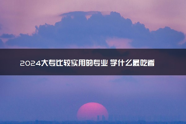 2024大专比较实用的专业 学什么最吃香