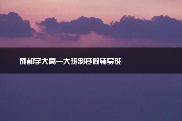 成都学大高一大班制寒假辅导班