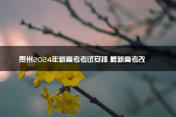 贵州2024年新高考考试安排 最新高考改革政策