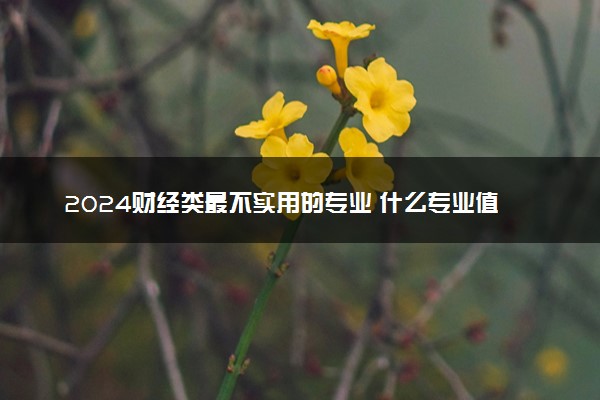 2024财经类最不实用的专业 什么专业值得报
