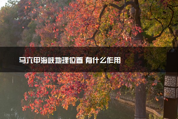 马六甲海峡地理位置 有什么作用