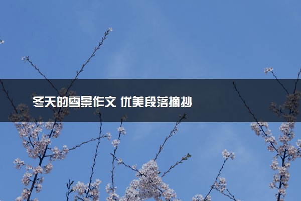 冬天的雪景作文 优美段落摘抄