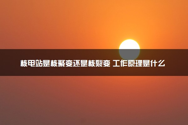 核电站是核聚变还是核裂变 工作原理是什么