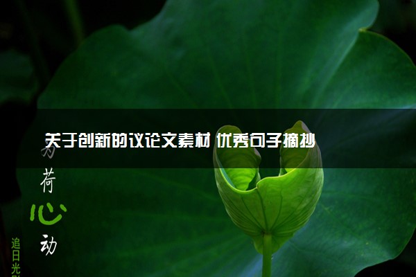 关于创新的议论文素材 优秀句子摘抄