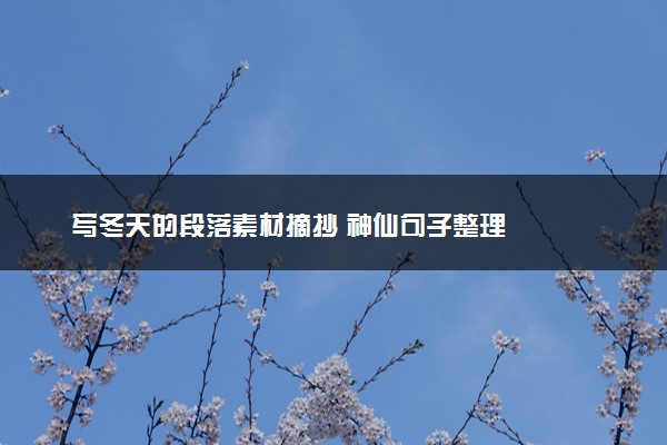 写冬天的段落素材摘抄 神仙句子整理
