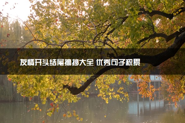 友情开头结尾摘抄大全 优秀句子积累