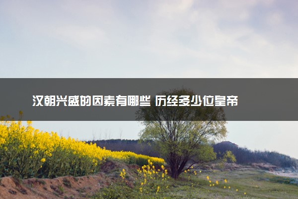 汉朝兴盛的因素有哪些 历经多少位皇帝