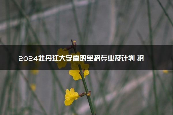 2024牡丹江大学高职单招专业及计划 招多少人