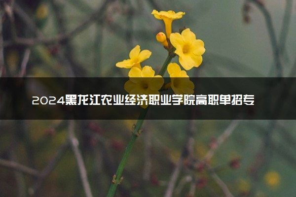 2024黑龙江农业经济职业学院高职单招专业及计划 招多少人
