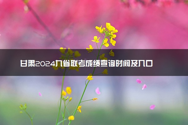 甘肃2024九省联考成绩查询时间及入口 几号出分