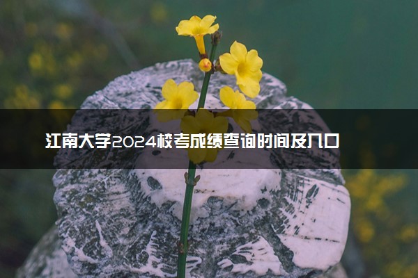 江南大学2024校考成绩查询时间及入口 在哪公布