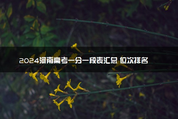 2024河南高考一分一段表汇总 位次排名查询