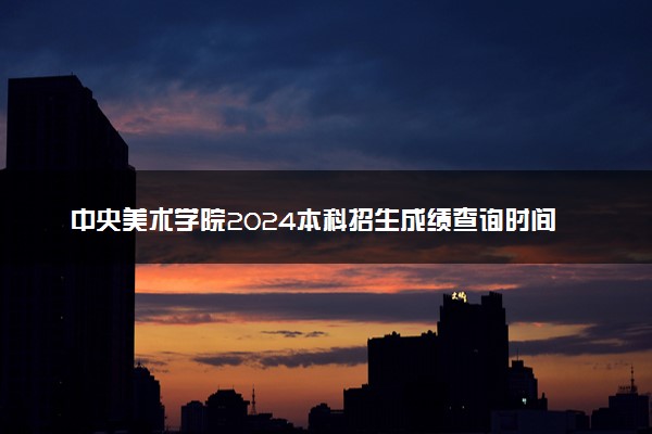 中央美术学院2024本科招生成绩查询时间 几号开始查询