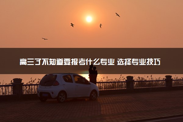 高三了不知道要报考什么专业 选择专业技巧有哪些