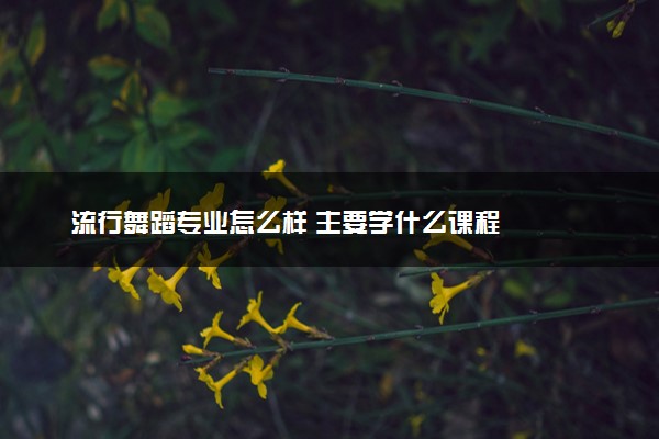 流行舞蹈专业怎么样 主要学什么课程