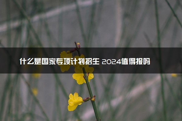 什么是国家专项计划招生 2024值得报吗