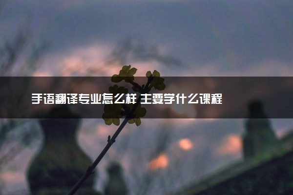 手语翻译专业怎么样 主要学什么课程