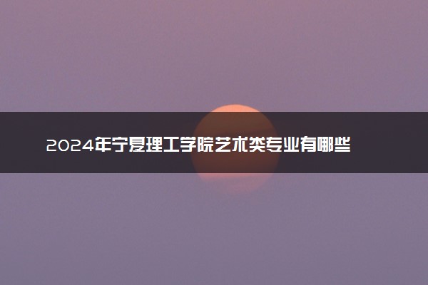 2024年宁夏理工学院艺术类专业有哪些