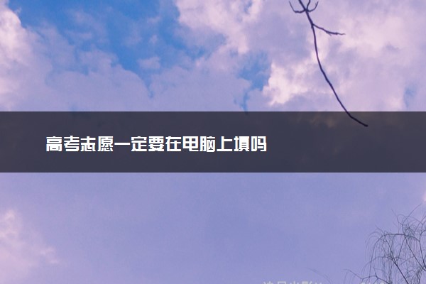 高考志愿一定要在电脑上填吗