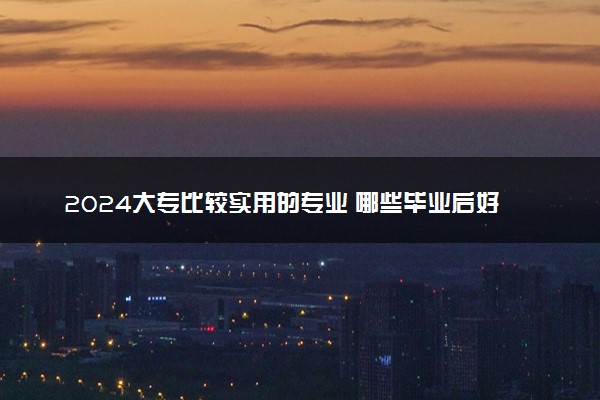 2024大专比较实用的专业 哪些毕业后好就业