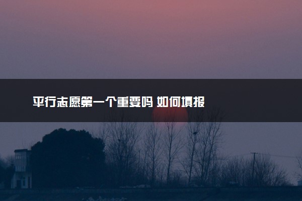 平行志愿第一个重要吗 如何填报