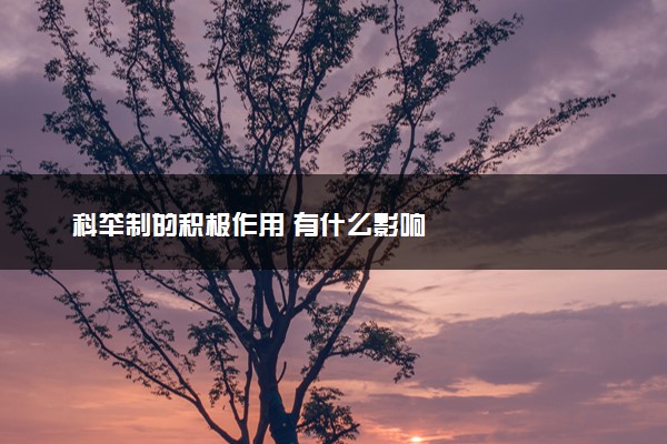 科举制的积极作用 有什么影响