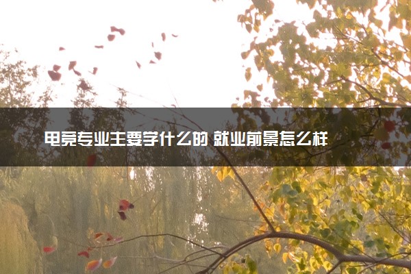 电竞专业主要学什么的 就业前景怎么样