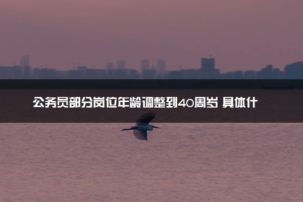 公务员部分岗位年龄调整到40周岁 具体什么情况