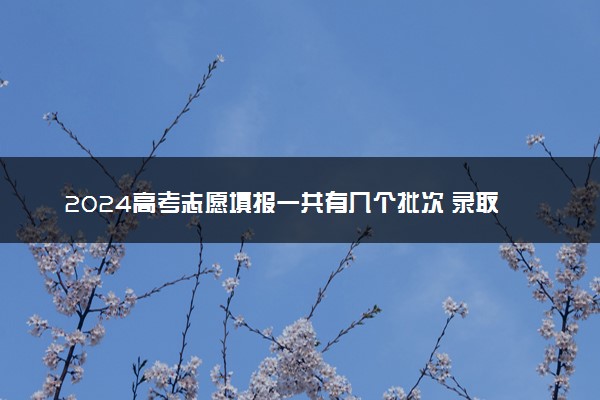 2024高考志愿填报一共有几个批次 录取批次顺序