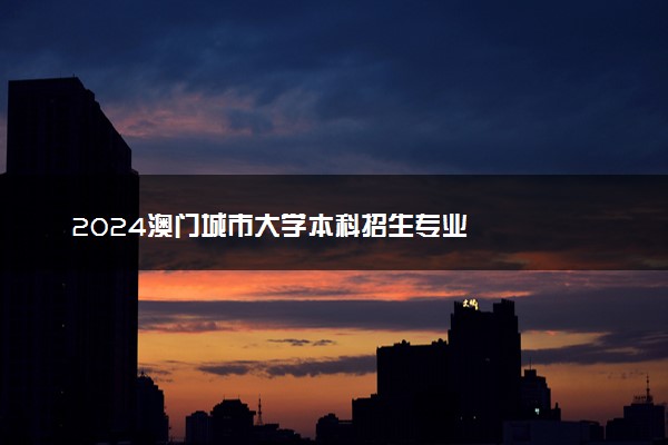 2024澳门城市大学本科招生专业