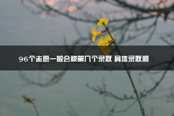 96个志愿一般会被第几个录取 具体录取顺序